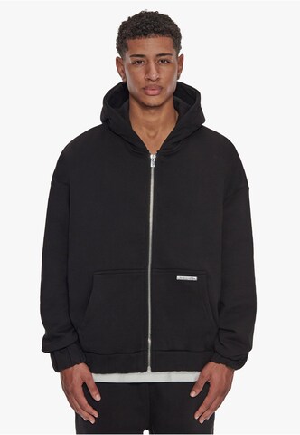 Dropsize Zip-Up Hoodie in Black: front