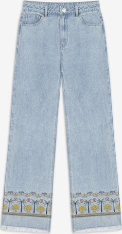 Wide Leg Jean Twist en bleu : devant