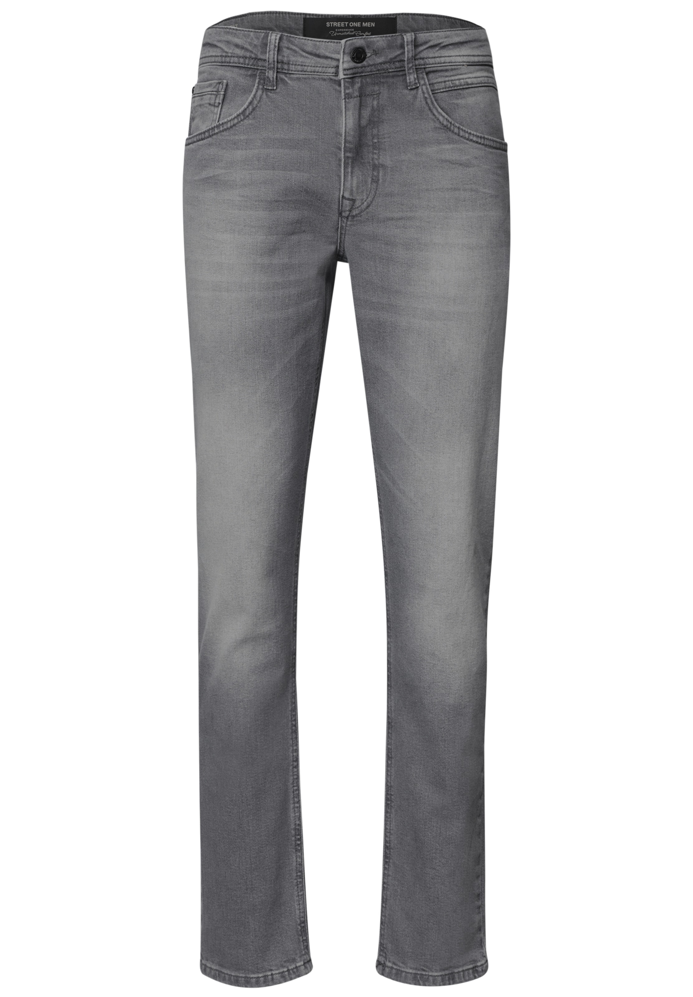 Street One MEN Slimfit Jeans in Grau: Vorderseite