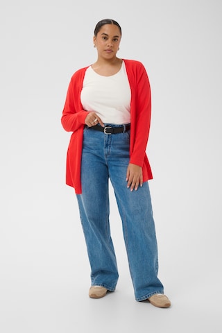 KAFFE CURVE Knit cardigan 'KCfarsia' in Red