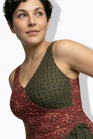 Ulla Popken T-Shirt Badeanzug in Grün