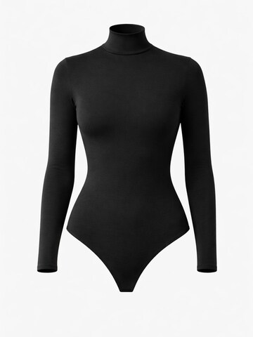 LEAFLETIC Body 'Leafletic Women’s long sleeve high neck bodysuit'‌‌ in Schwarz: Vorderseite