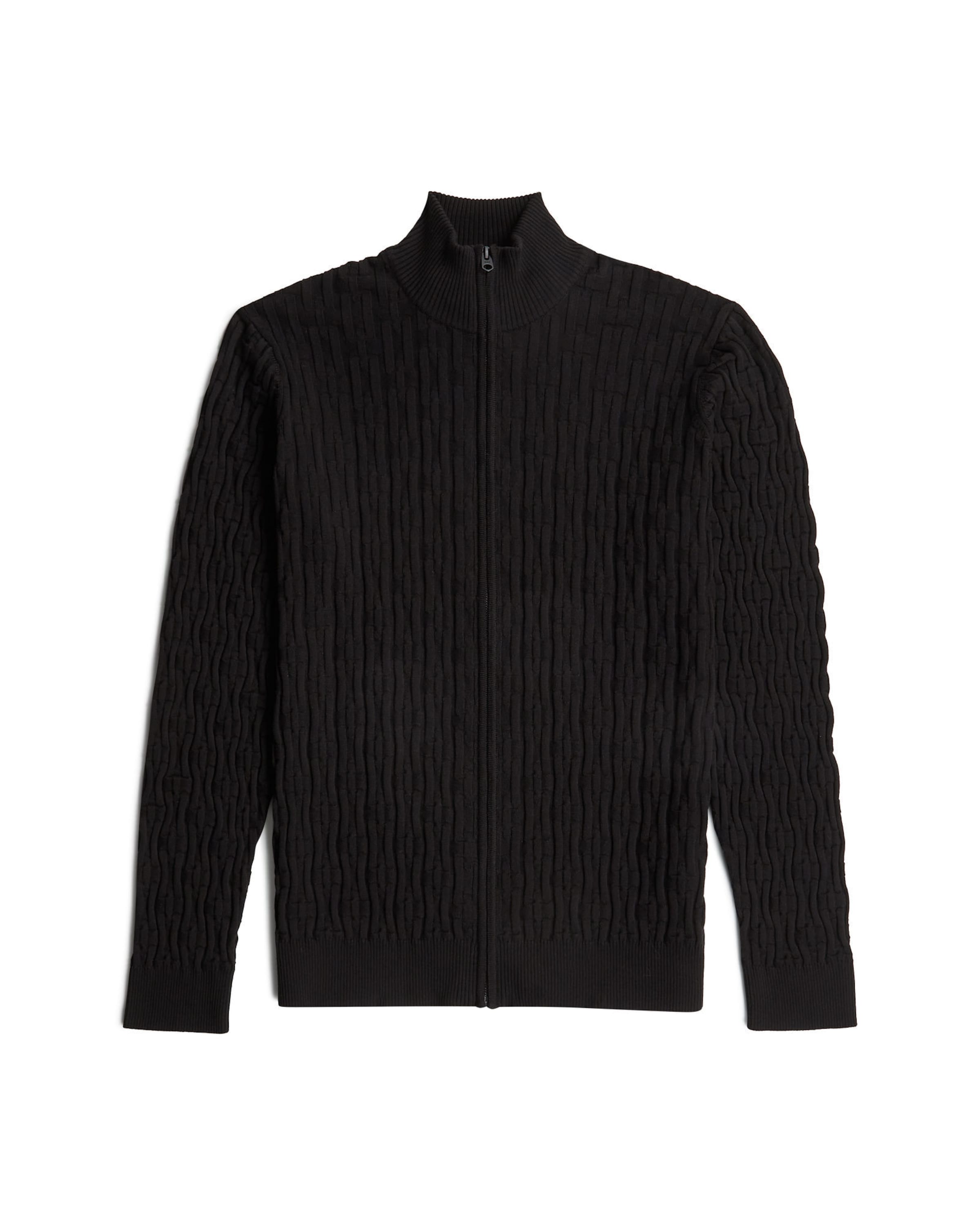 G-STAR Gebreid vest 'Chain Structure' in Zwart: voorkant