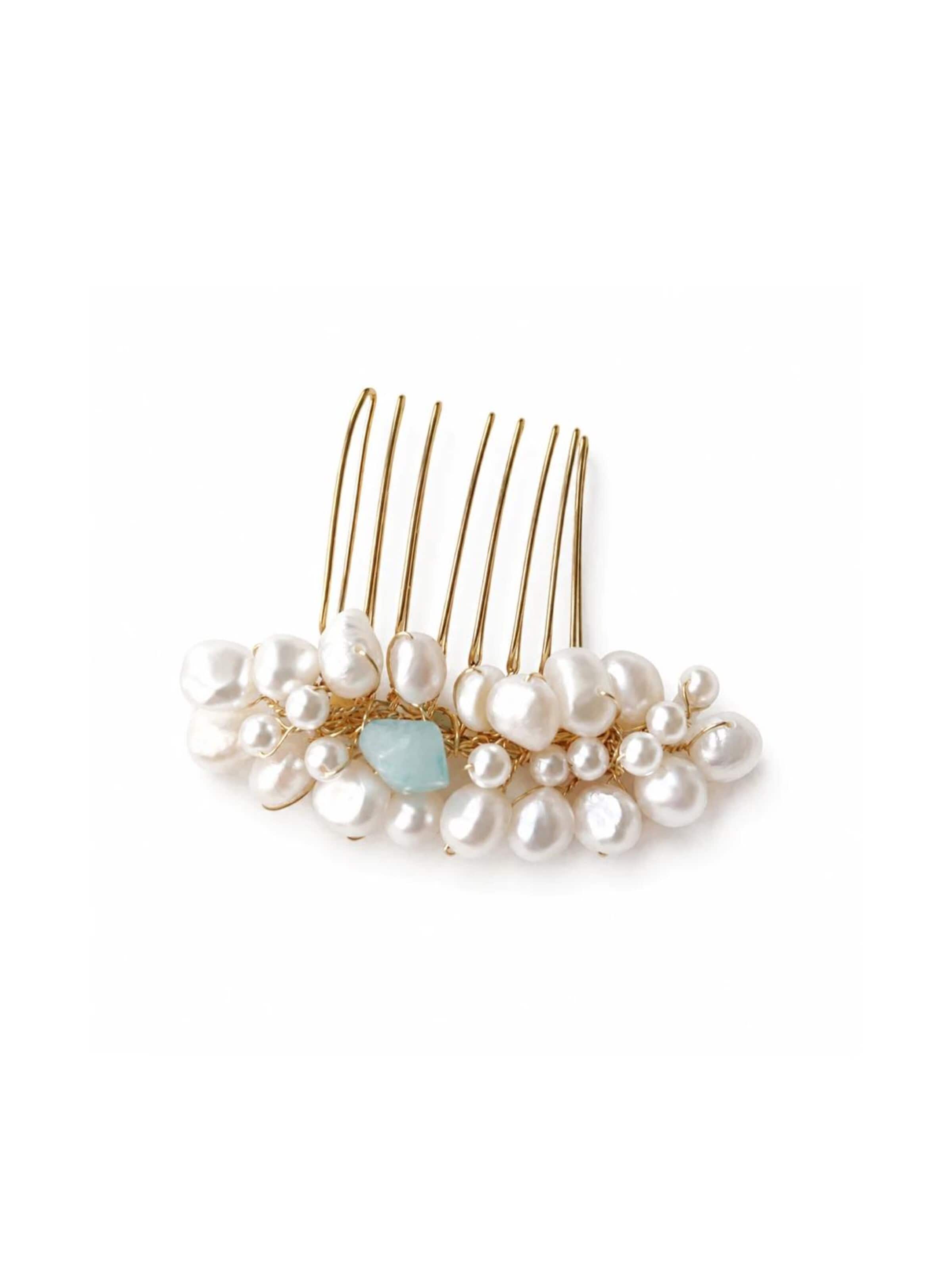 Sally Jane Bridal Haarschmuck 'Jill'‌‌‌ in Gold: Vorderseite