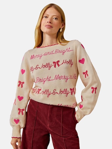 love & roses Pullover in Beige: Vorderseite