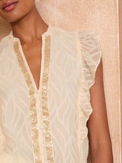 love & roses Blouse in de kleur Ecru / Goud, Productweergave