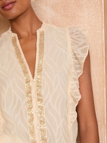 Chemisier love & roses en blanc