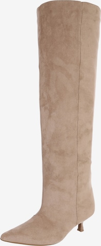 Ital-Design Over the Knee Boots in Brown: front