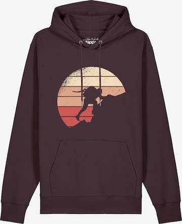 Felpa 'Mountain Climbing' di Watapparel in rosso: frontale