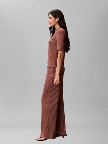 Wide Leg Pantalon Calvin Klein en marron