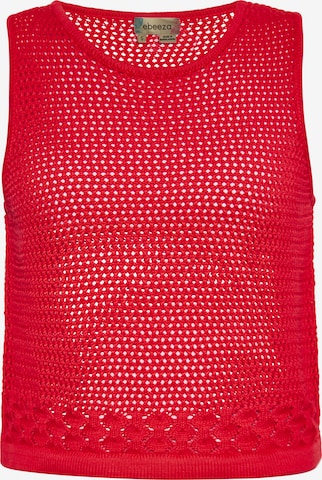 ebeeza Knitted Top in Red: front