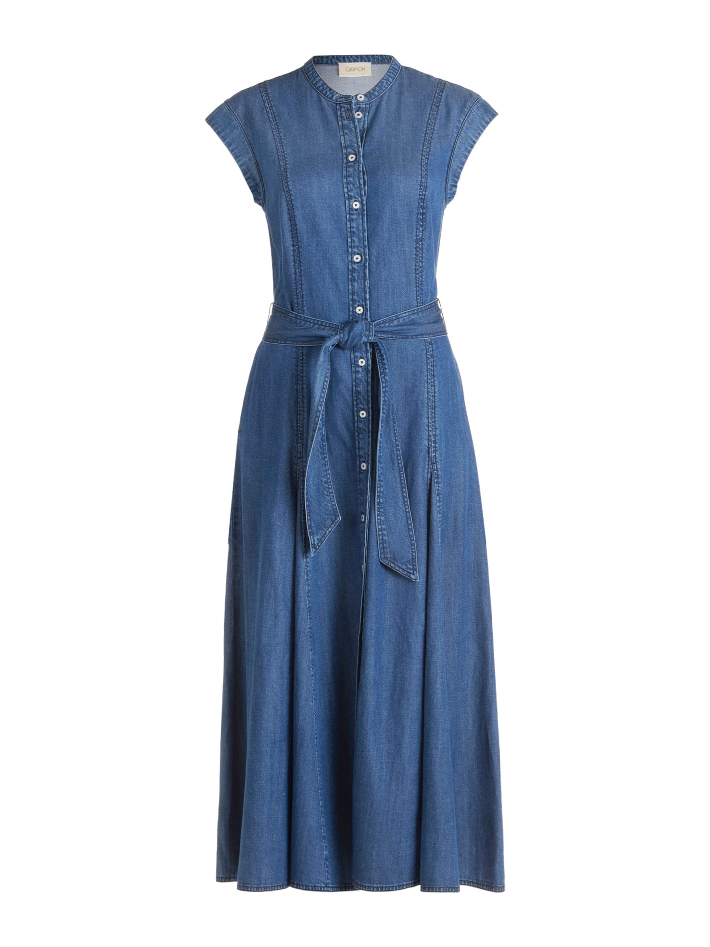 Cartoon Shirt Dress in Blue: front