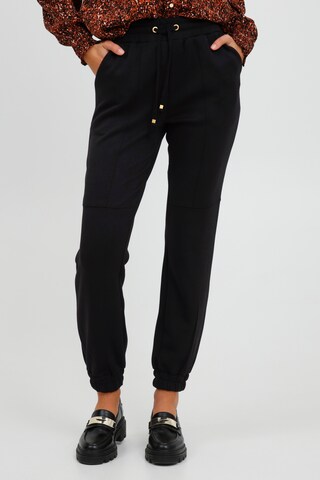 b.young Tapered Pants 'BYPUSTI SWEAT PANTS' in Black: front