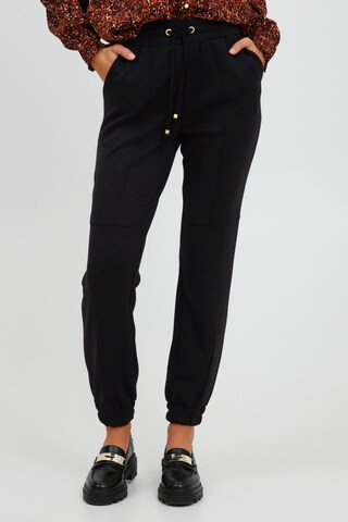 b.young Tapered Broek 'BYPUSTI SWEAT PANTS' in Zwart: voorkant