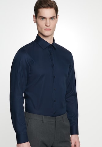 Coupe slim Chemise business SEIDENSTICKER en bleu : devant