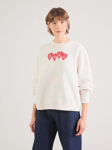 smėlio HUGO Megztinis be užsegimo 'Deroxina_8': priekis