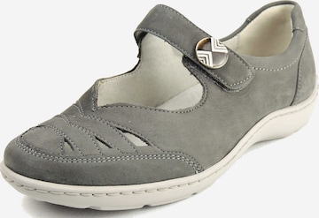 WALDLÄUFER Ballet Flats with Strap in Grey: front