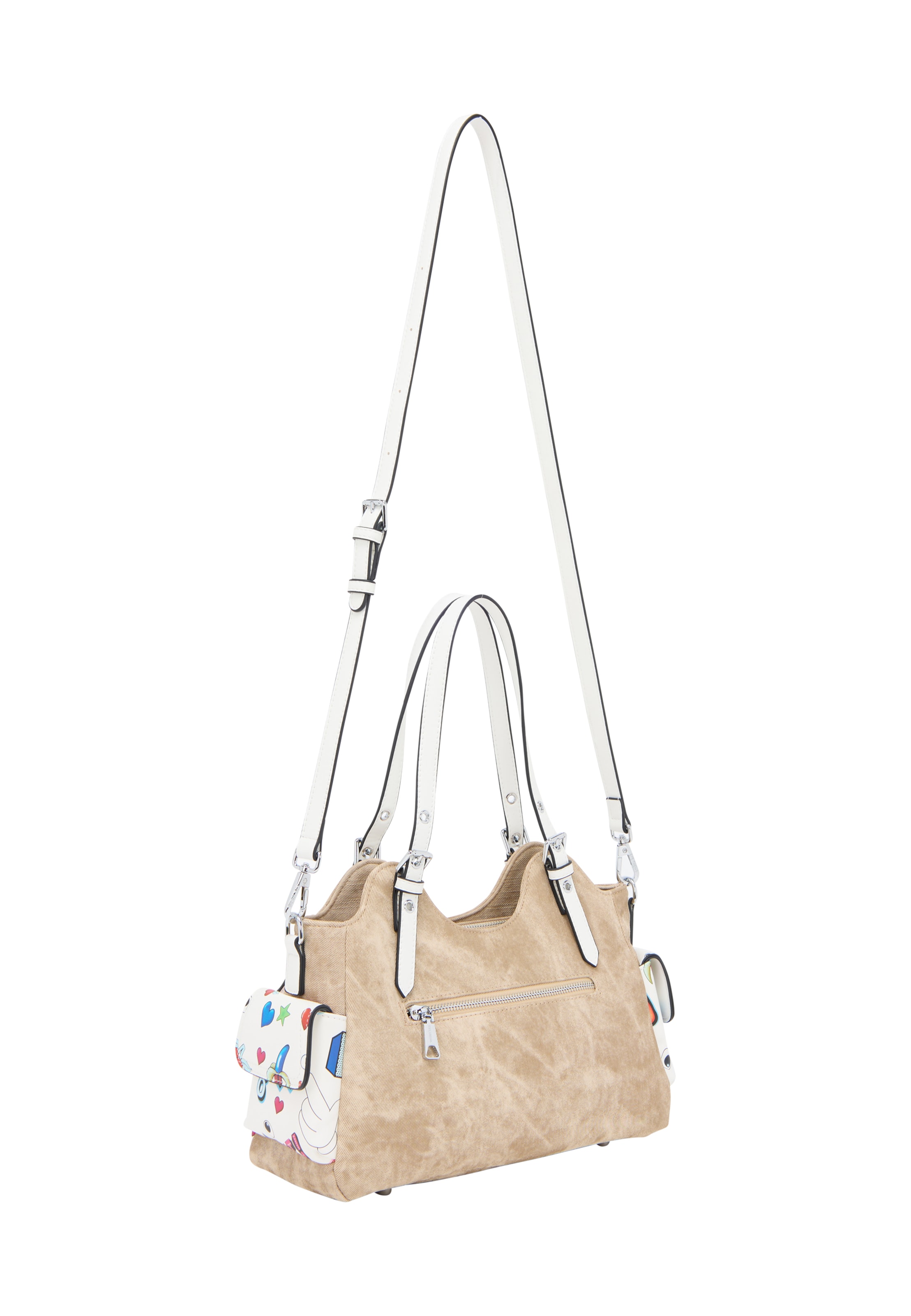 MYMO Schoudertas 'Pop Eyetheme' in Beige