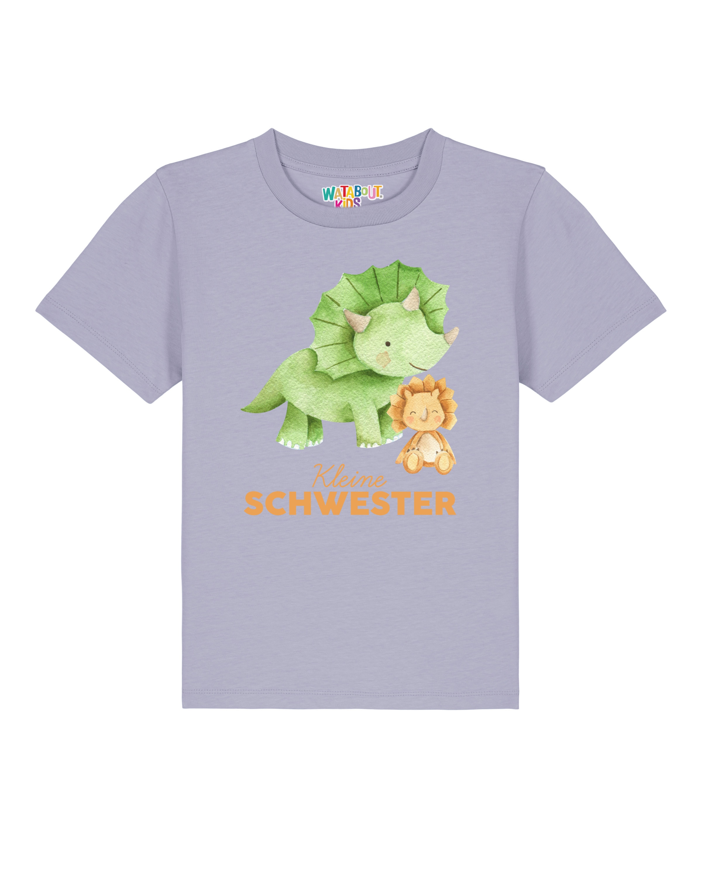 T-Shirt ' Dinosaurier 07 Kleine Schester' watabout.kids en violet : devant