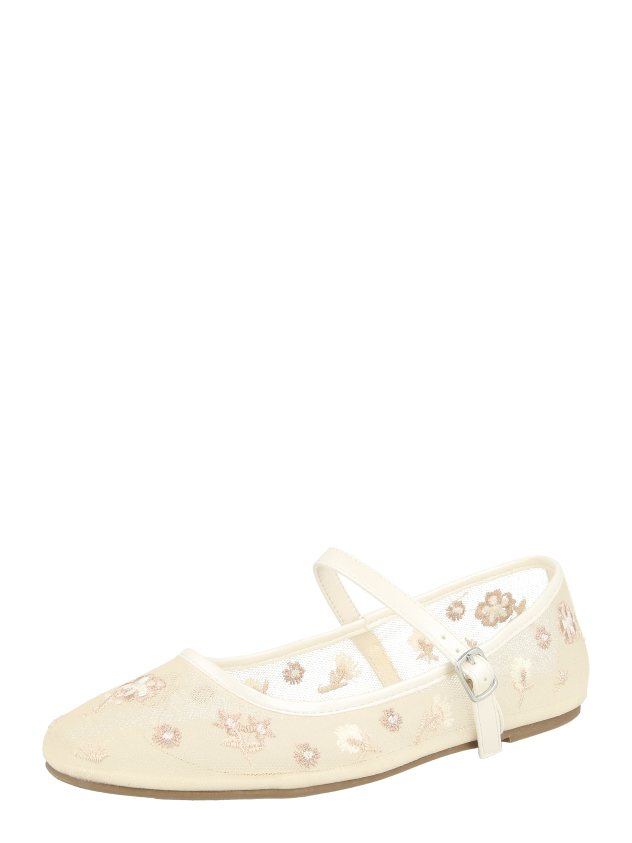 GLAMOROUS Ballet Flats with Strap in Beige: front