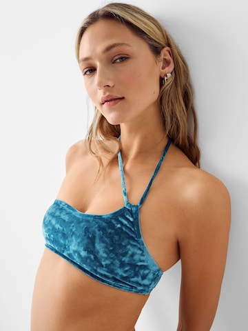 Bershka Bandeau Bikini top in Blue