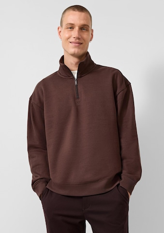 Sweat-shirt QS en marron : devant