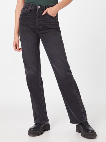 RE/DONE Regular Jeans in Black: front