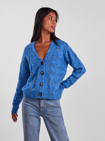 PIECES Knit Cardigan 'Bibbi' in Blue: front