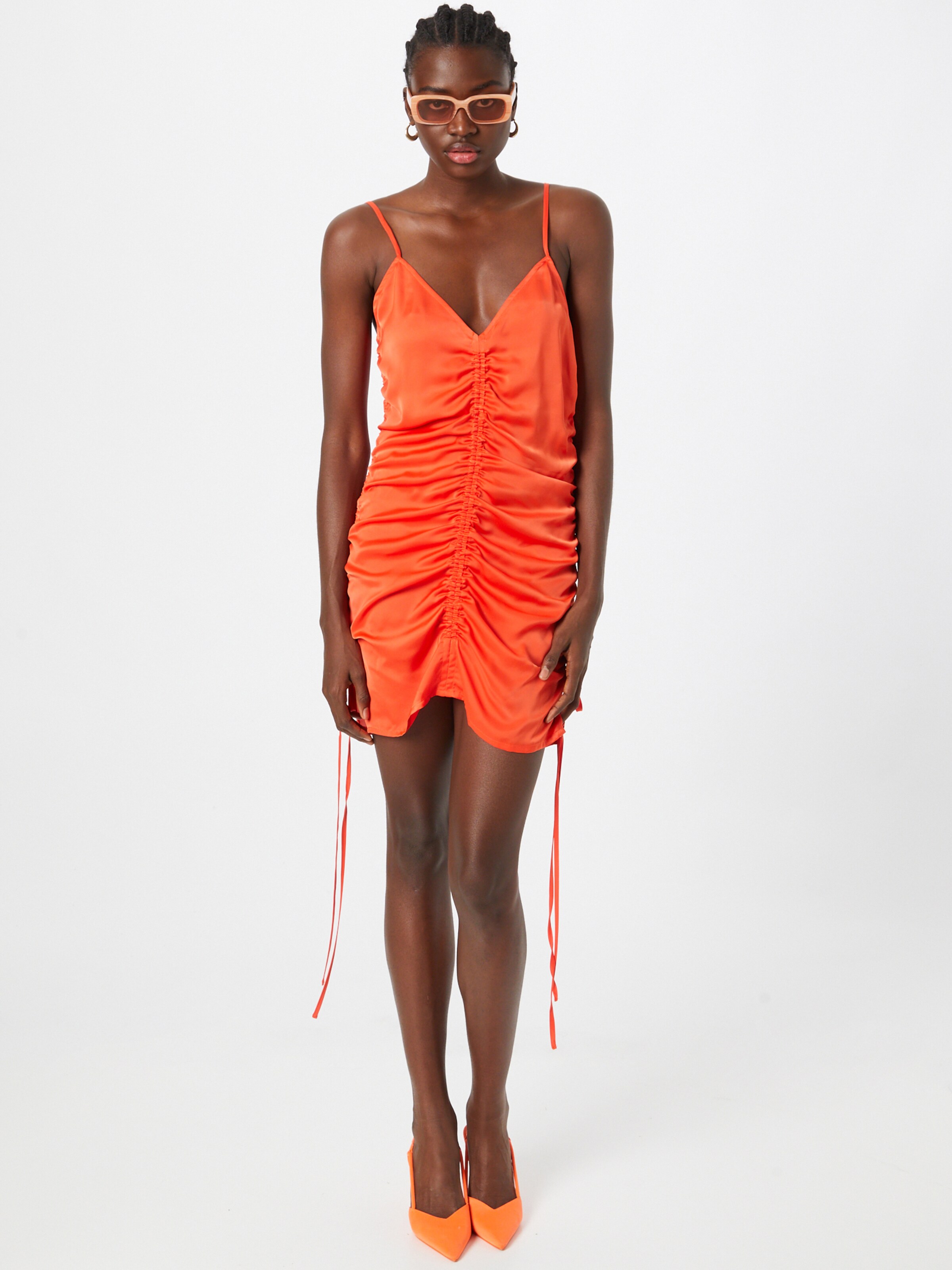 Frauen Kleider WEEKDAY Kleid 'Gather' in Orange - NN32292 Frauen Kleider WEEKDAY Kleid 'Gather' in Orange - NN32292
