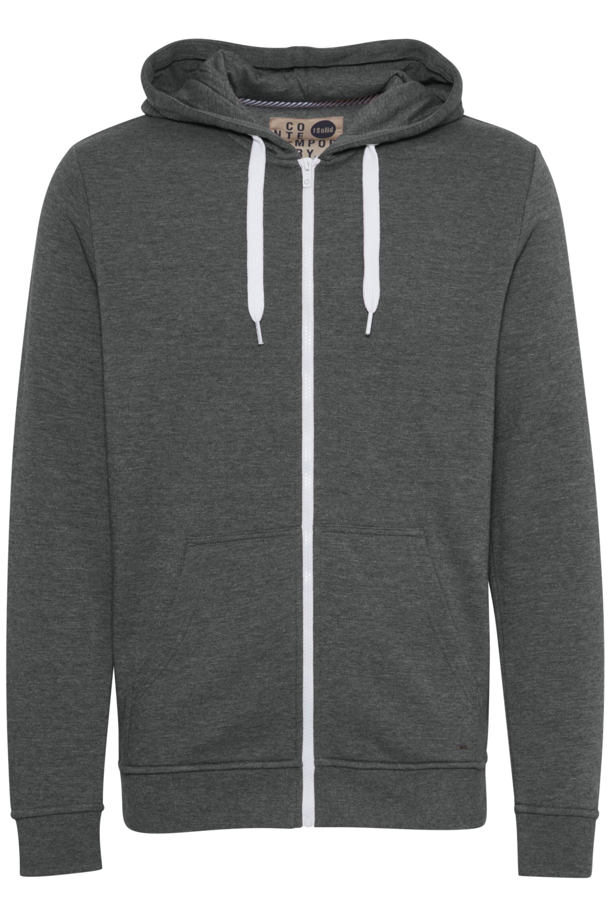 !Solid Sweatjacke 'Olli' in Grau: Vorderseite