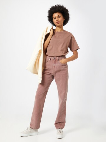 MUD Jeans Wide Leg Jeans 'Relax Rose' in Braun