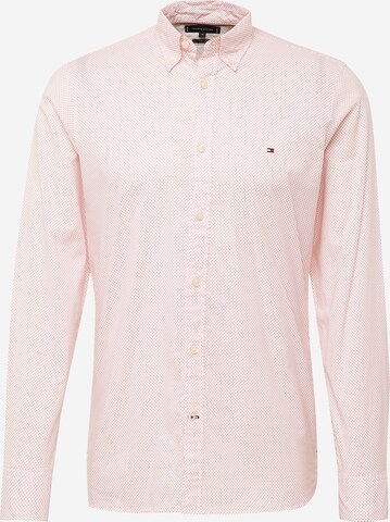 TOMMY HILFIGER Slim fit Button Up Shirt 'Flex' in Pink: front