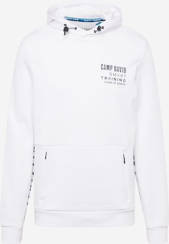 Sweat-shirt CAMP DAVID en blanc : devant