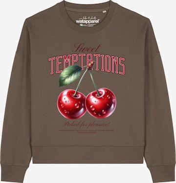 Watapparel Sweatshirt ' Sweet Temptations ' in Bruin: voorkant