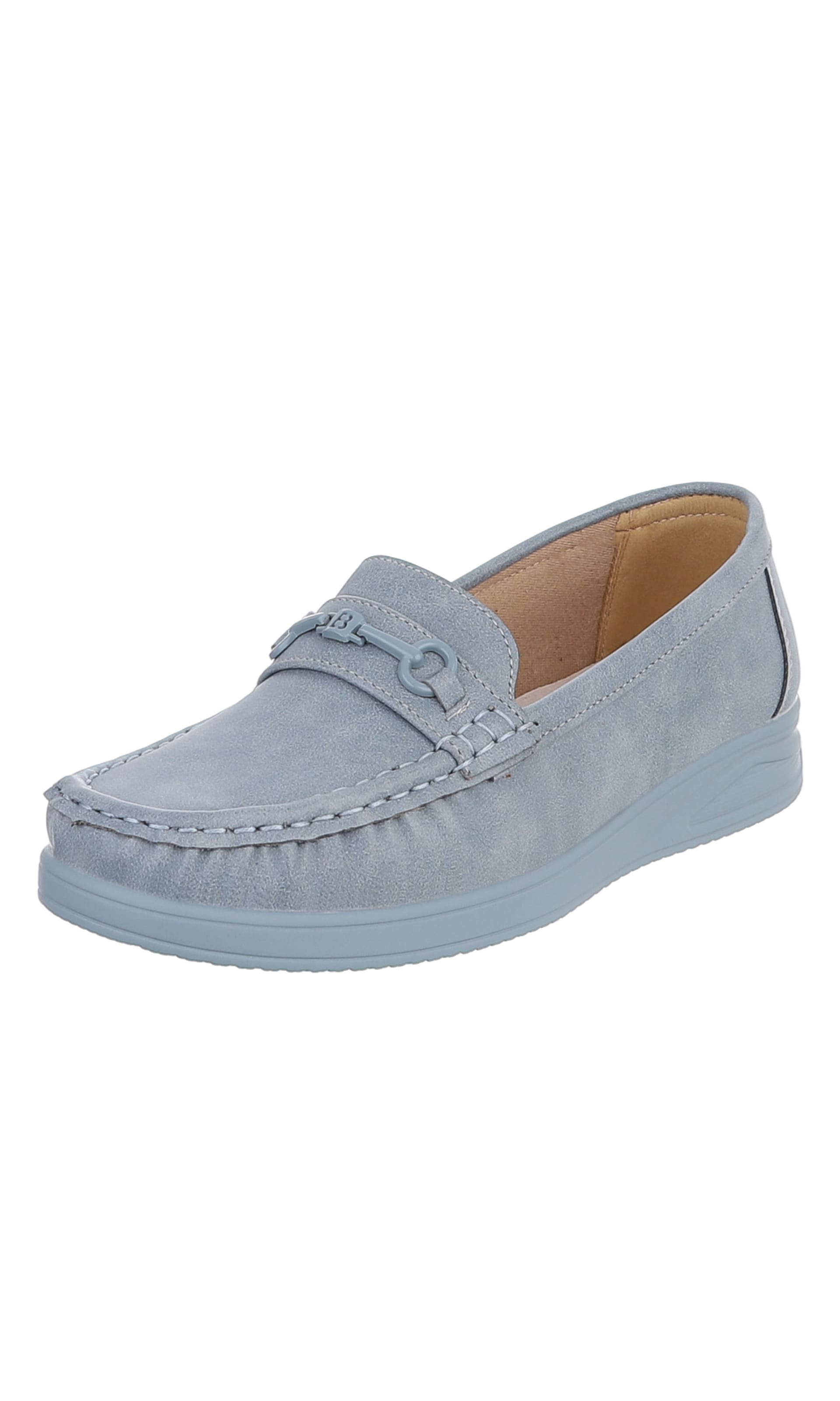 Ital-Design Moccasins in Blue: front