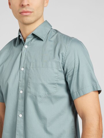 TOM TAILOR - Regular Fit Camisa 'Bedford' em cinzento