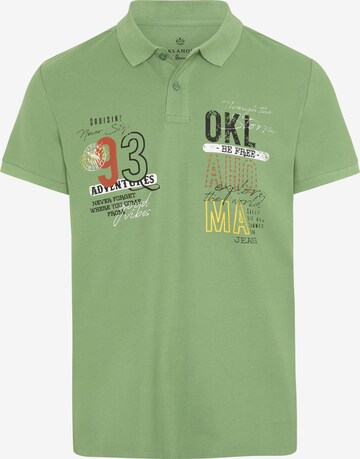 Oklahoma Jeans Shirt ' aus Piqué ' in Green: front