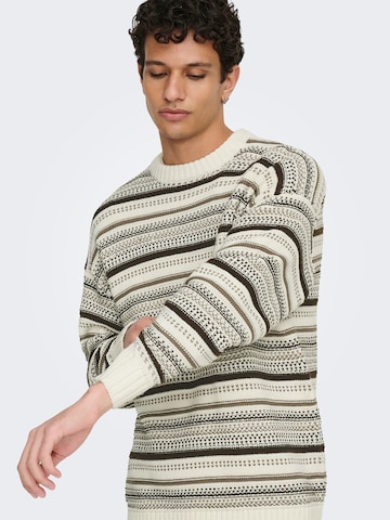 Only & Sons Sweater 'ONSROY' in Beige