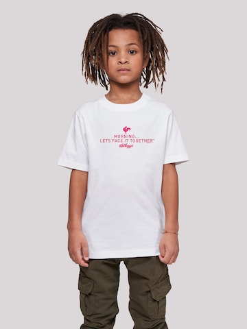 T-Shirt 'Kellogg's Breakfast Cereals Morning Lets Face It' F4NT4STIC en blanc : devant