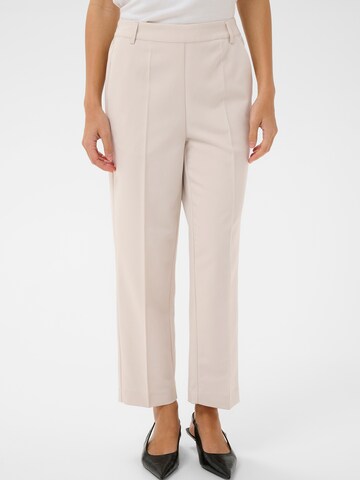 Kaffe Regular Suorat housut 'KASakura' värissä beige: etupuoli