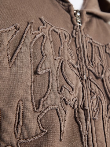 WEEKDAY Zip-Up Hoodie in Brown