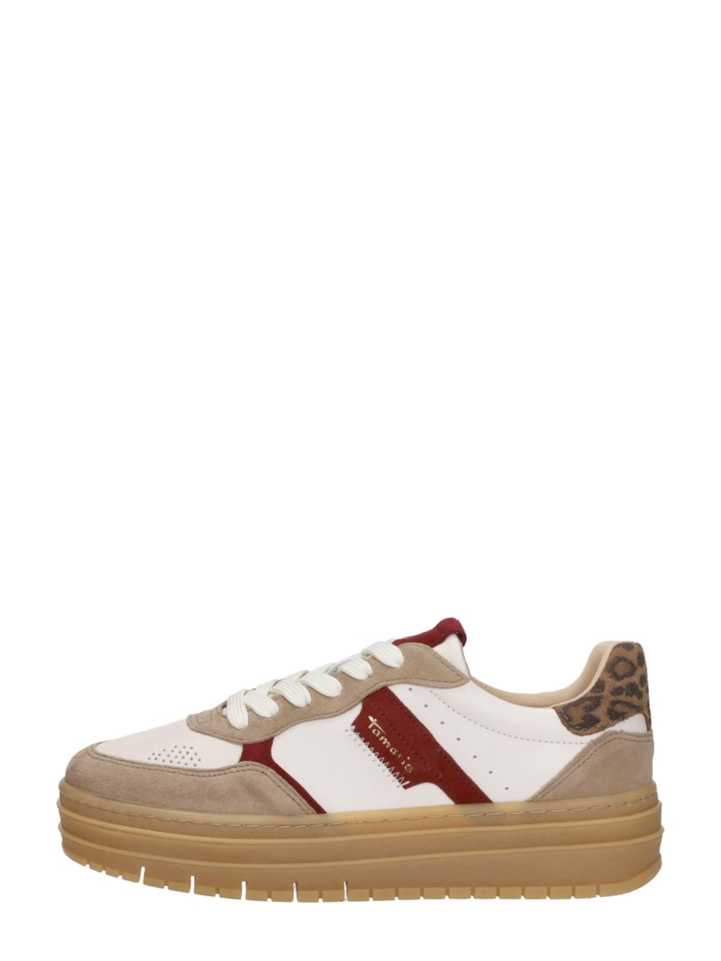 Tamaris Platform trainers 'Sneakers Laag' in Beige: front
