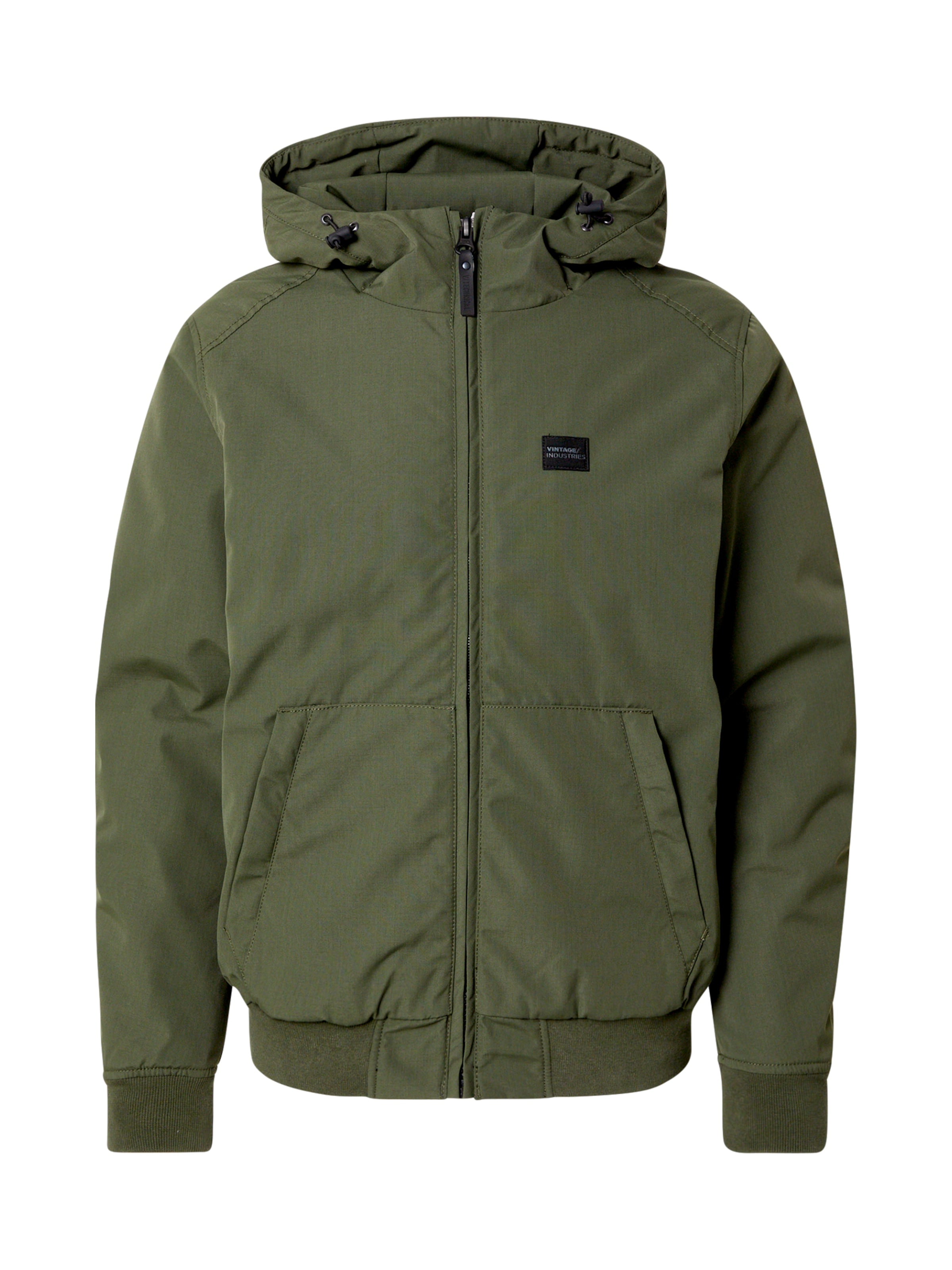 Vintage Industries Преходно яке 'Omega' в зелено: отпред