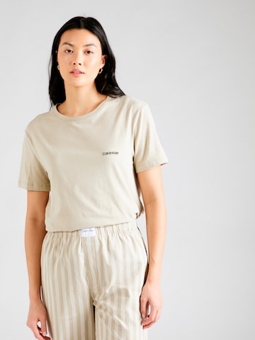 Calvin Klein Underwear Pajama Shirt in Beige: front