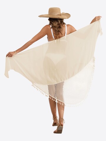 Magicshe Oversized Wrap 'Strand-Pareo mit Fransen' in Beige