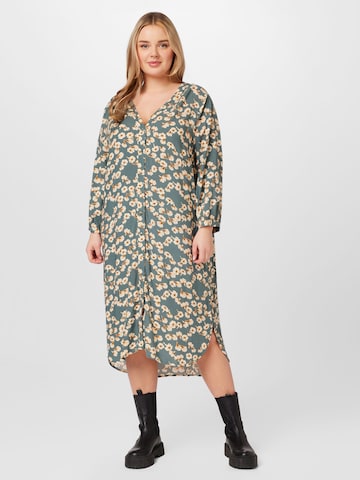 ONLY Carmakoma Shirt Dress in Green: front