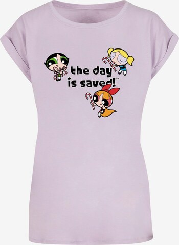 ABSOLUTE CULT T-Shirt 'The Powerpuff Girls - The Day Is Saved' in Lila: predná strana