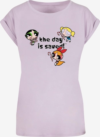 ABSOLUTE CULT T-Shirt 'The Powerpuff Girls - The Day Is Saved' in Lila: predná strana