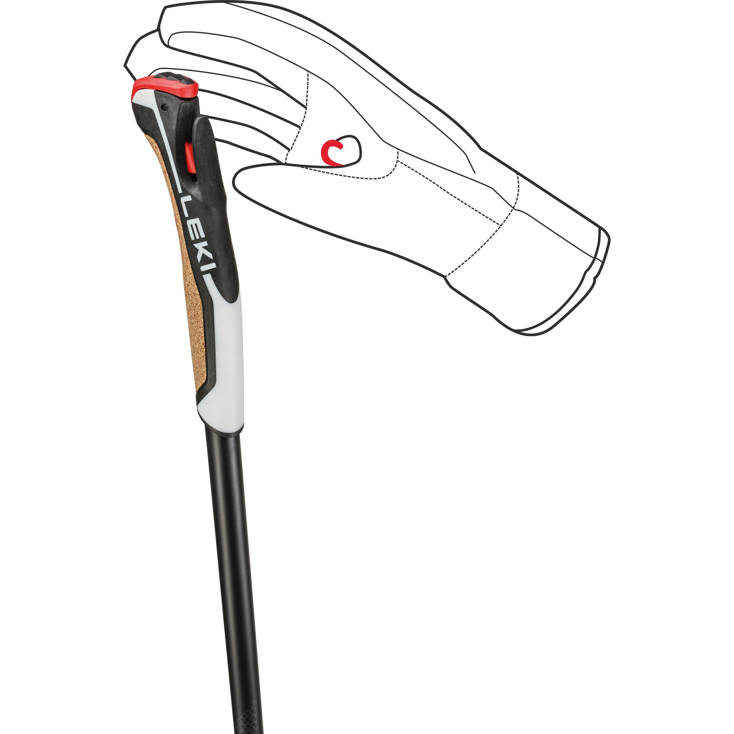 LEKI Stick 'PRC 750' in Black