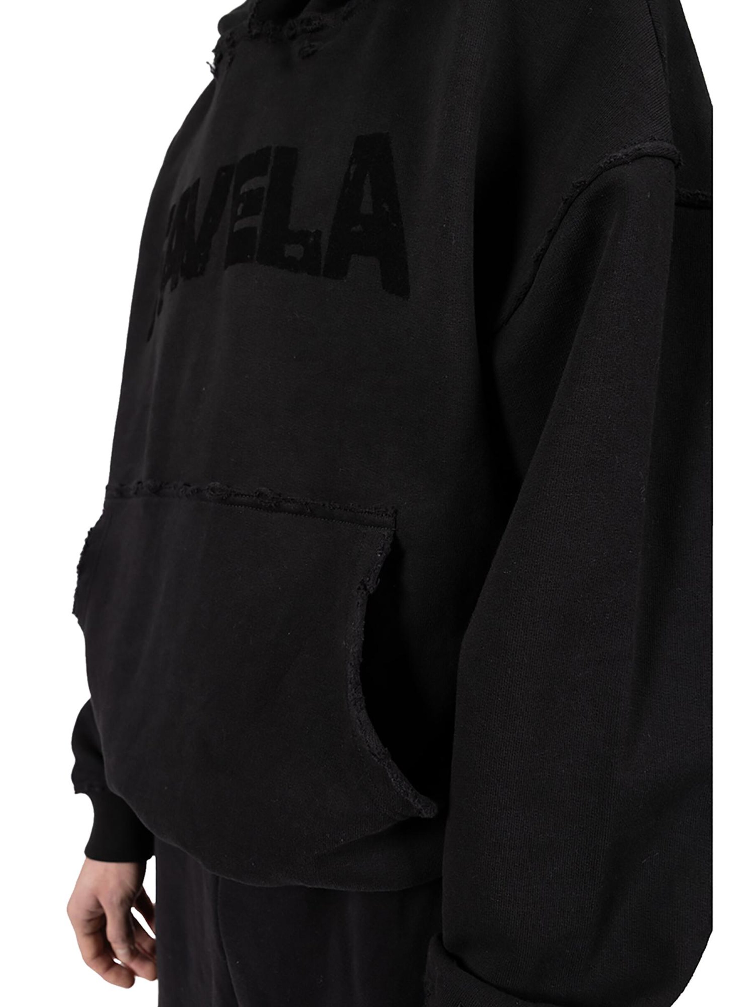 FAVELA Sweatshirt 'Puff Distressed' in Black